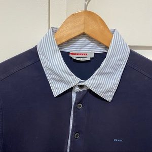 Authentic Prada Polo with SeerSucker Collar